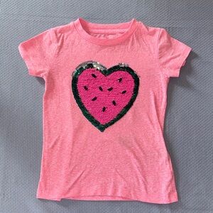 Crewcuts Pink Short-Sleeve Tee with Reversible Sequin Heart